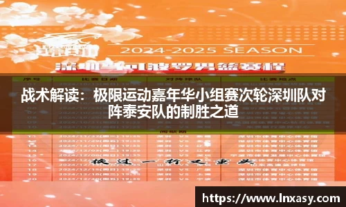 战术解读：极限运动嘉年华小组赛次轮深圳队对阵泰安队的制胜之道